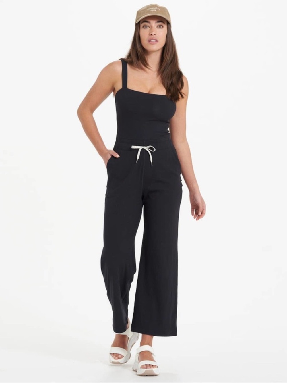 Vuori Mudra Black Ribbed Jumpsuit Pantsuit